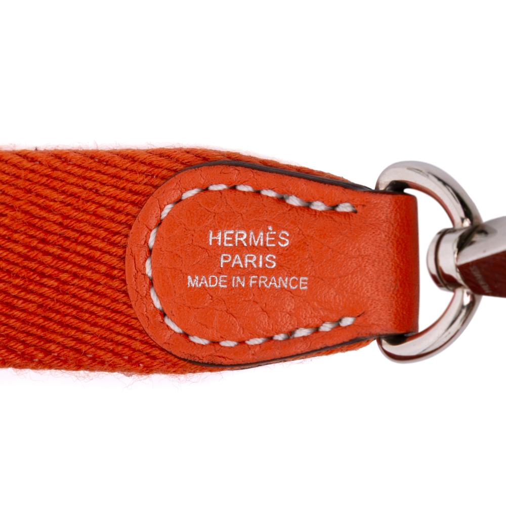 Hermès AB Hermès Orange Dark Orange Calf Leather Clemence Evelyne TPM 16 France