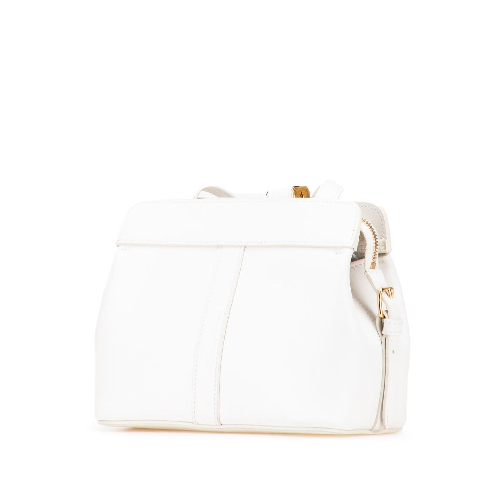 Celine B Celine White Calf Leather Teen Cabas De France Crossbody Italy