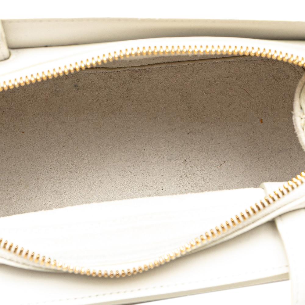 Celine B Celine White Calf Leather Teen Cabas De France Crossbody Italy