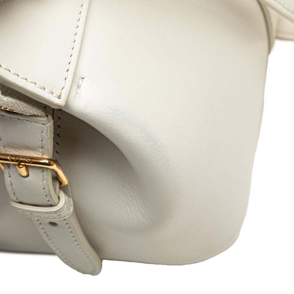 Celine B Celine White Calf Leather Teen Cabas De France Crossbody Italy