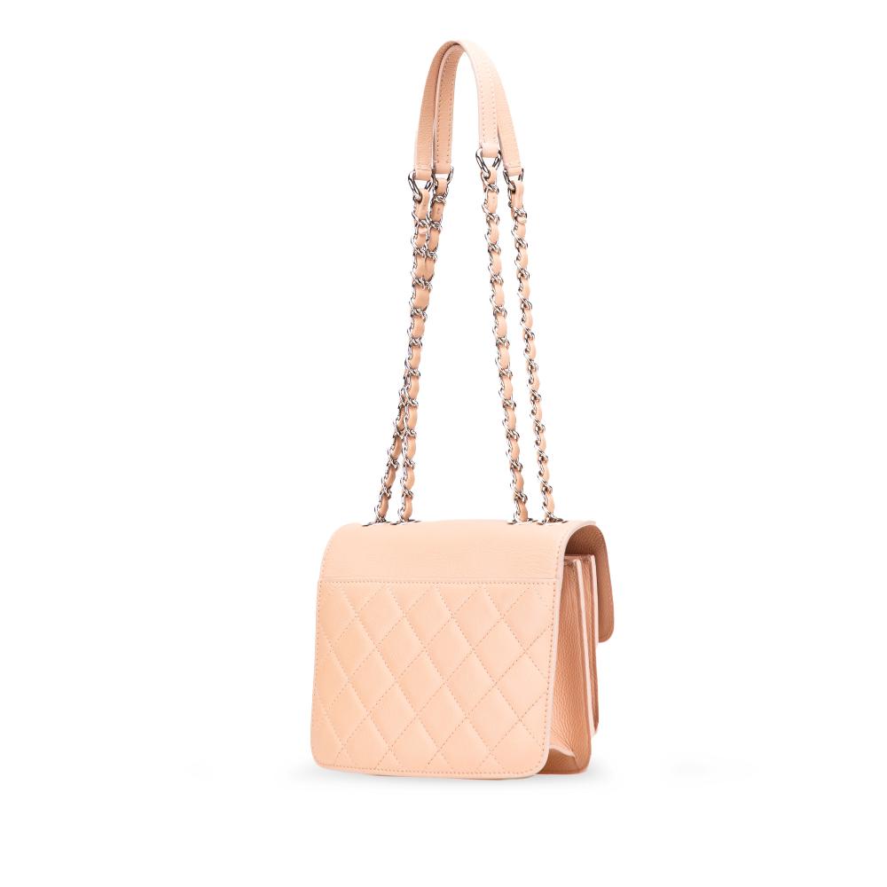 Chanel AB Chanel Pink Light Pink Caviar Leather Leather Mini Quilted Caviar CC Box Flap Italy