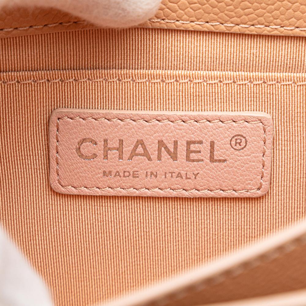 Chanel AB Chanel Pink Light Pink Caviar Leather Leather Mini Quilted Caviar CC Box Flap Italy