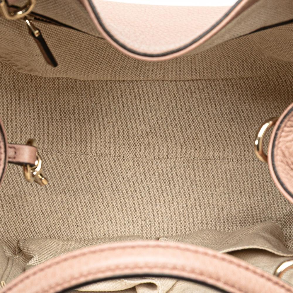 Gucci B Gucci Pink Salmon Calf Leather Small Soho Satchel Italy