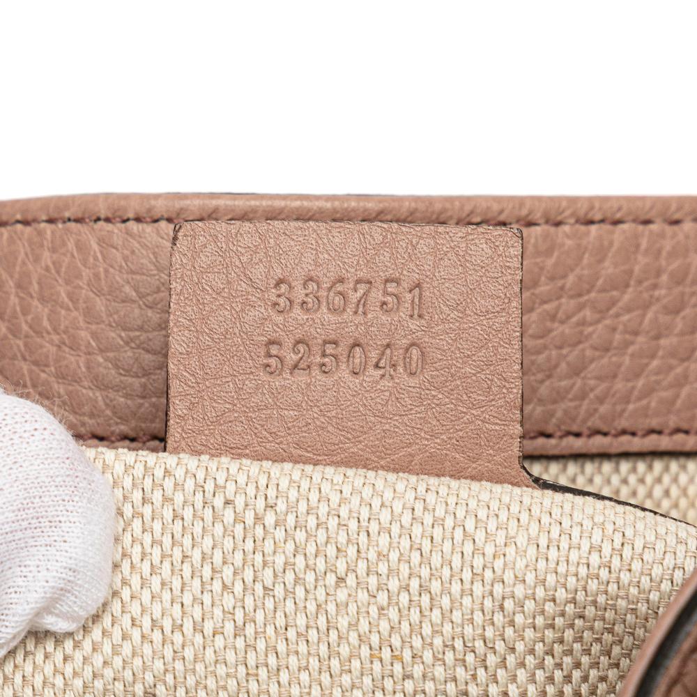 Gucci B Gucci Pink Salmon Calf Leather Small Soho Satchel Italy