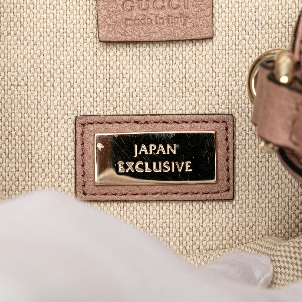 Gucci B Gucci Pink Salmon Calf Leather Small Soho Satchel Italy