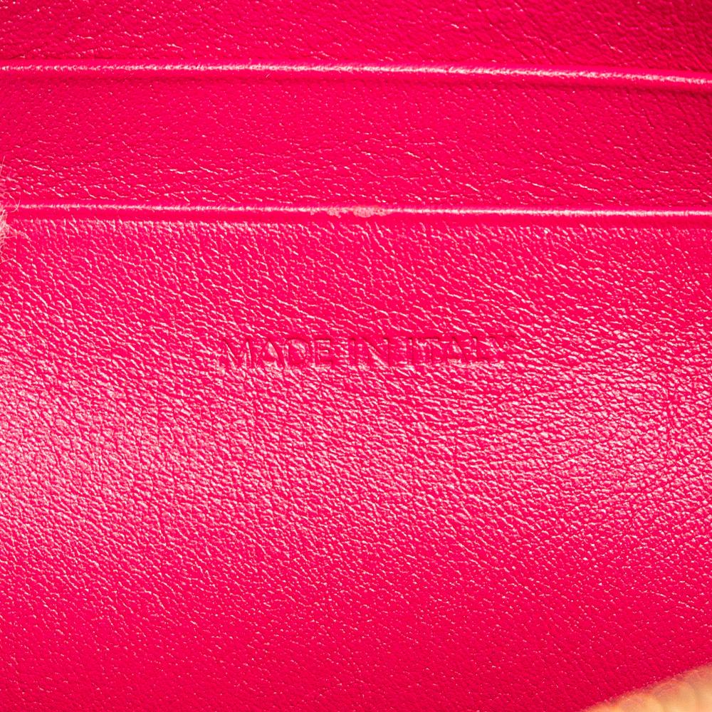 Celine AB Celine Pink Dark Pink Calf Leather Quilted skin C Charm Crossbody Italy