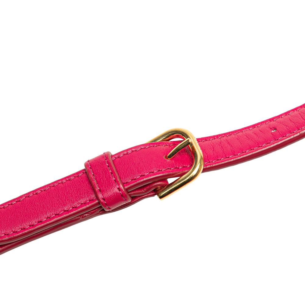 Celine AB Celine Pink Dark Pink Calf Leather Quilted skin C Charm Crossbody Italy