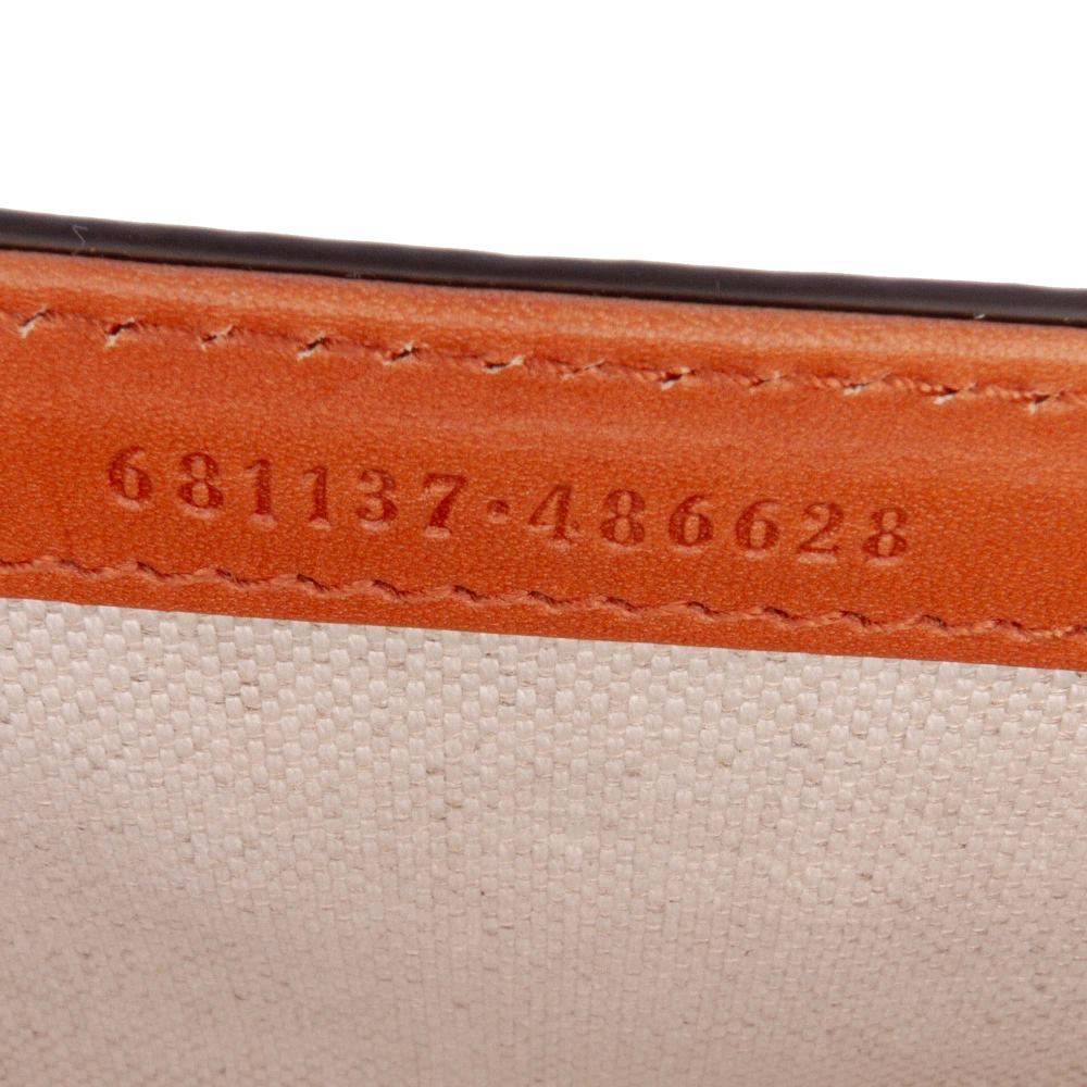 Gucci AB Gucci Brown Beige Coated Canvas Fabric Mini GG Supreme Web Bamboo 1947 Belt Bag Italy