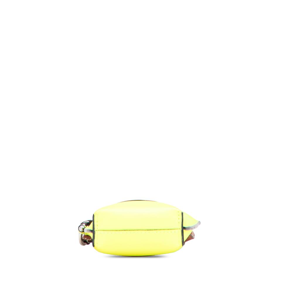 Loewe B LOEWE Yellow Neon Yellow Calf Leather Smooth skin Smiley Face Gate Pocket Crossbody Spain