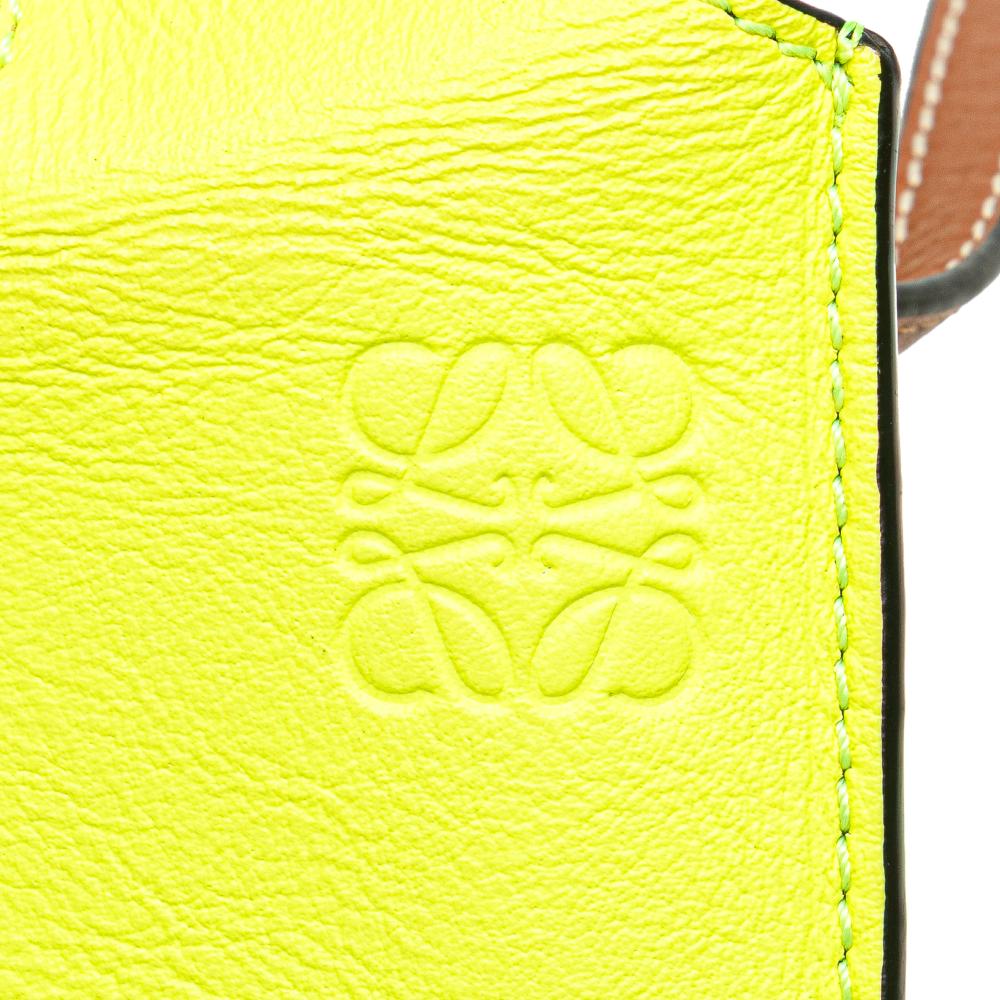 Loewe B LOEWE Yellow Neon Yellow Calf Leather Smooth skin Smiley Face Gate Pocket Crossbody Spain