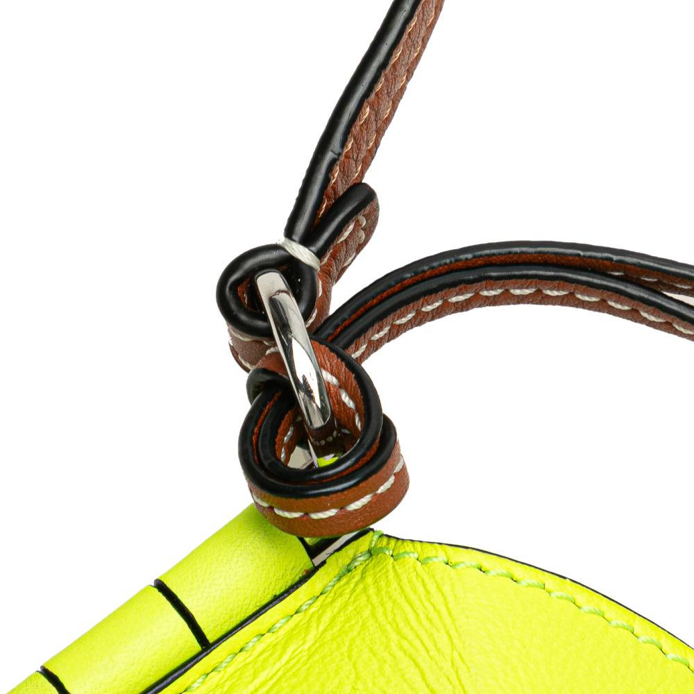 Loewe B LOEWE Yellow Neon Yellow Calf Leather Smooth skin Smiley Face Gate Pocket Crossbody Spain