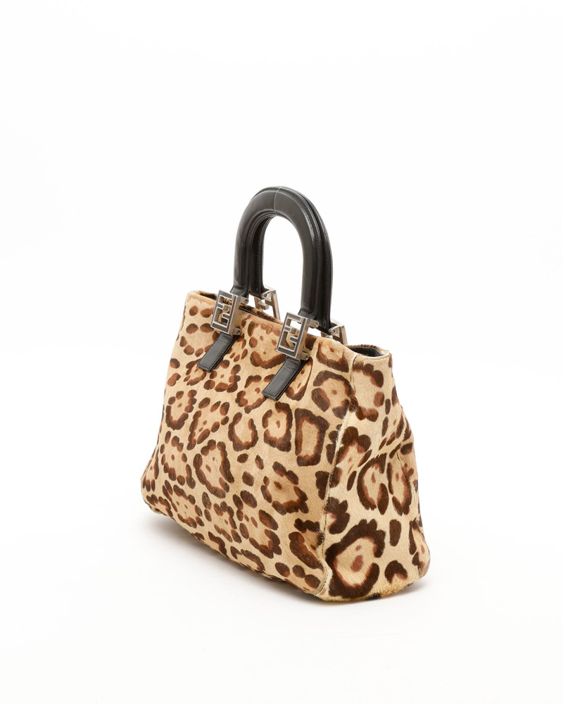 Fendi Leopard Pony Tote Bag