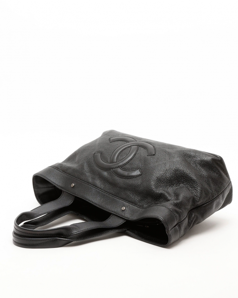 Chanel CC Caviar Perforated Tote Bag