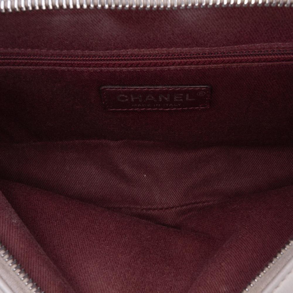 Chanel B Chanel Brown Taupe Calf Leather Quilted skin Day Trip Flap Italy