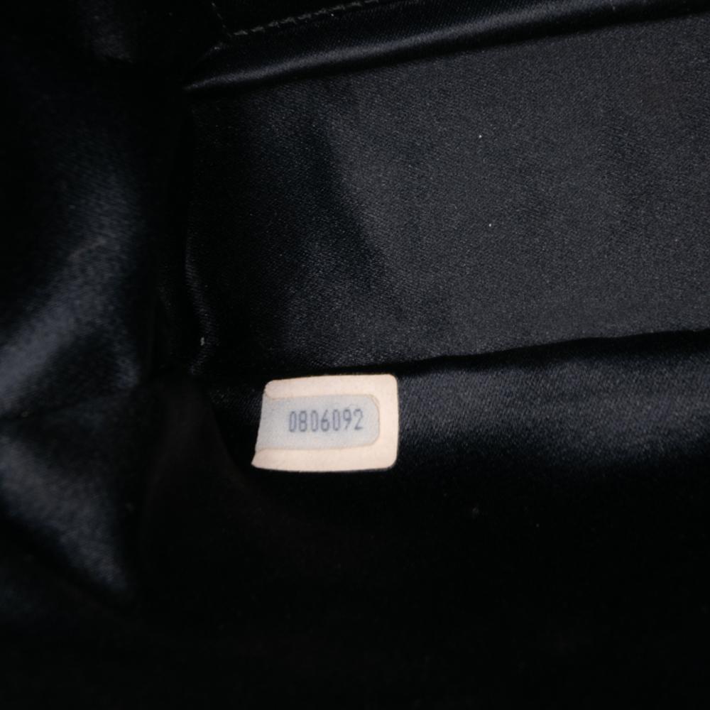 Chanel AB Chanel Black Satin Fabric Mini Rectangular CC Quilted Flap France