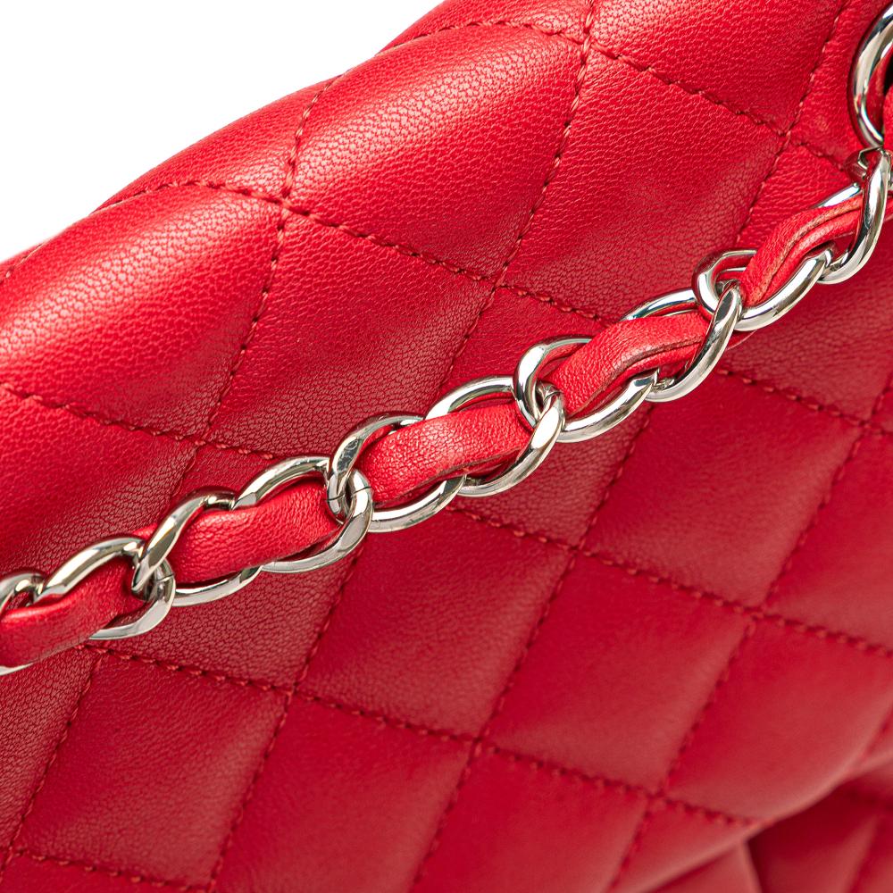 Chanel B Chanel Red Lambskin Leather Leather Small Lambskin Urban Spirit Backpack Italy