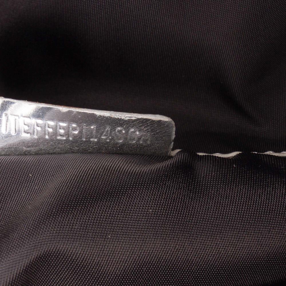 Burberry B Burberry Gray with Silver Nylon Fabric Medium Beat Check Victoria Tote Italy