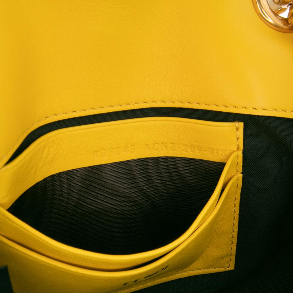 Fendi B Fendi Yellow Nappa Leather Leather Mini Bicolor Nappa Apolo Chain Baguette Shoulder Bag Italy