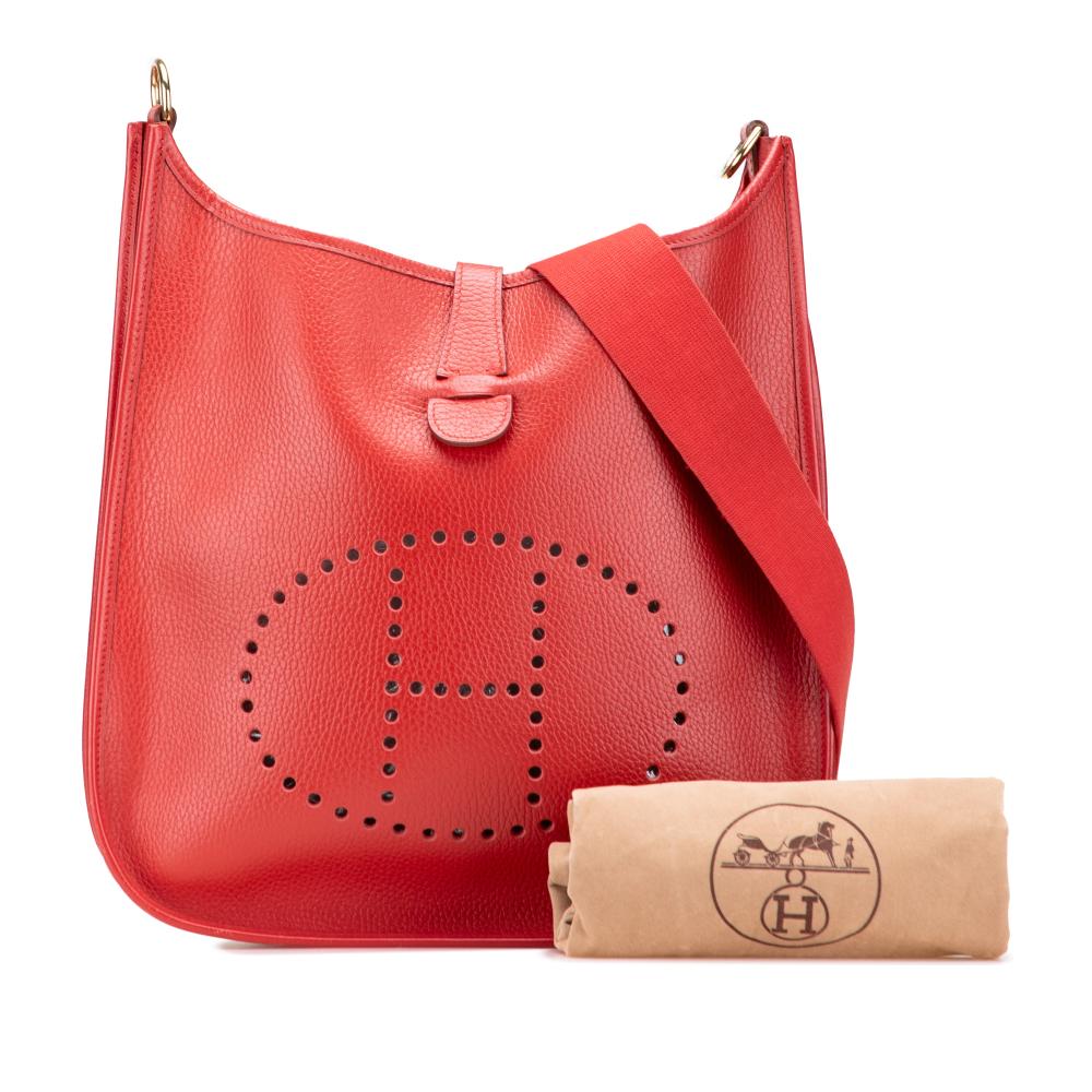 Hermès B Hermès Red Calf Leather Clemence Evelyne I 33 France