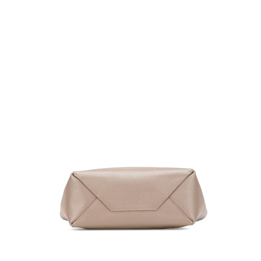 Celine B Celine Brown Beige Calf Leather Small Grained skin Vertical Cabas Satchel Italy