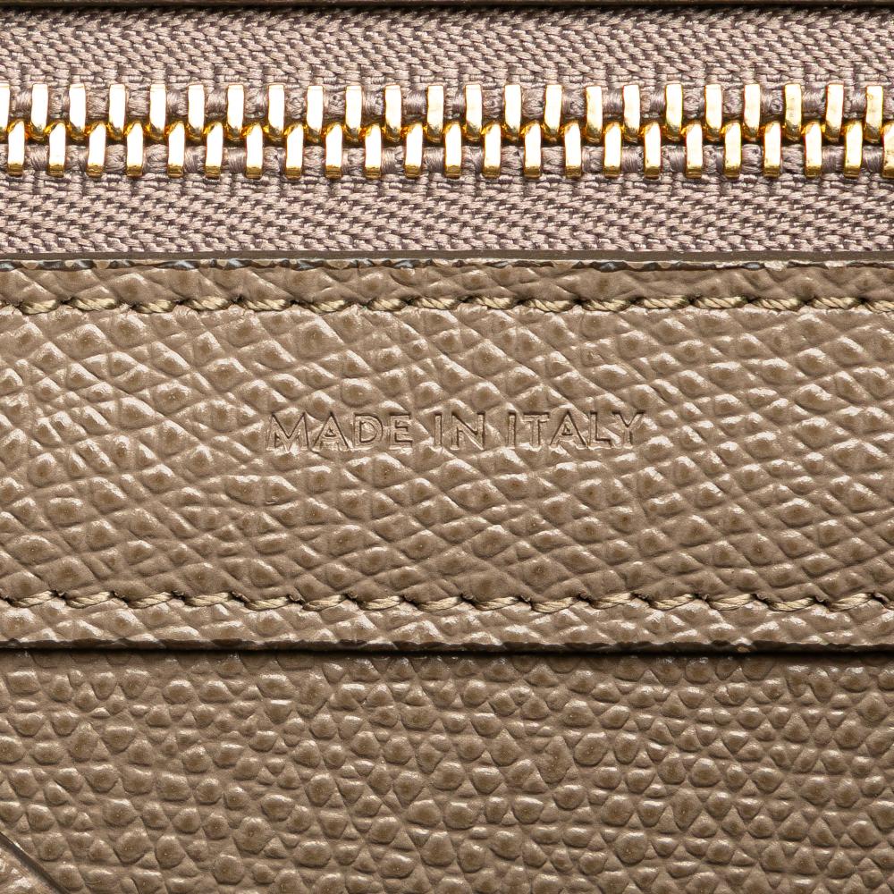 Celine B Celine Brown Beige Calf Leather Small Grained skin Vertical Cabas Satchel Italy