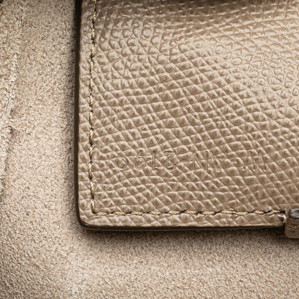 Celine B Celine Brown Beige Calf Leather Small Grained skin Vertical Cabas Satchel Italy