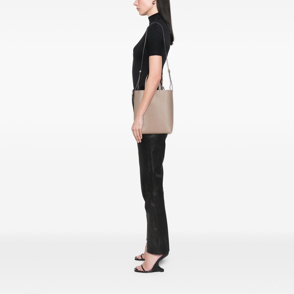 Celine B Celine Brown Beige Calf Leather Small Grained skin Vertical Cabas Satchel Italy