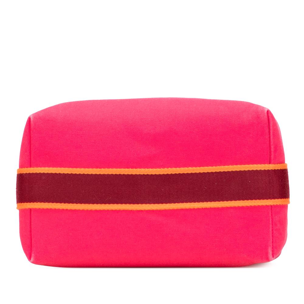 Hermès B Hermès Pink Dark Pink with Red Dark Red Canvas Fabric Large Toile Bride A Brac Case France