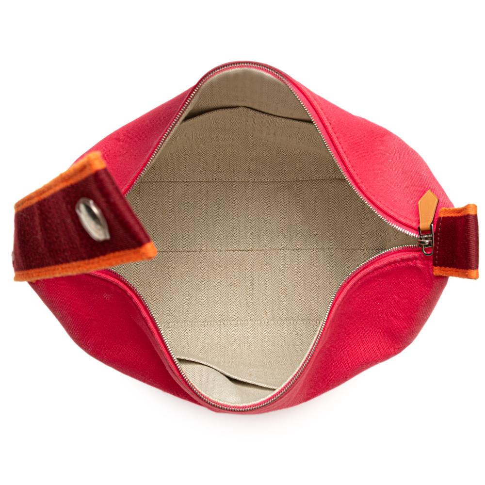 Hermès B Hermès Pink Dark Pink with Red Dark Red Canvas Fabric Large Toile Bride A Brac Case France