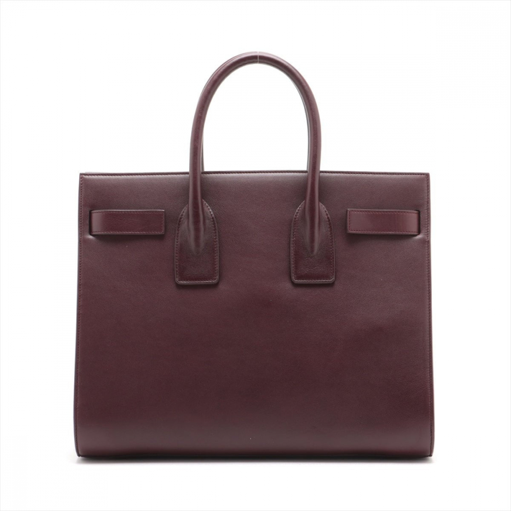 Saint Laurent Sac De Jour Small Leather Tote Handbag Burgundy