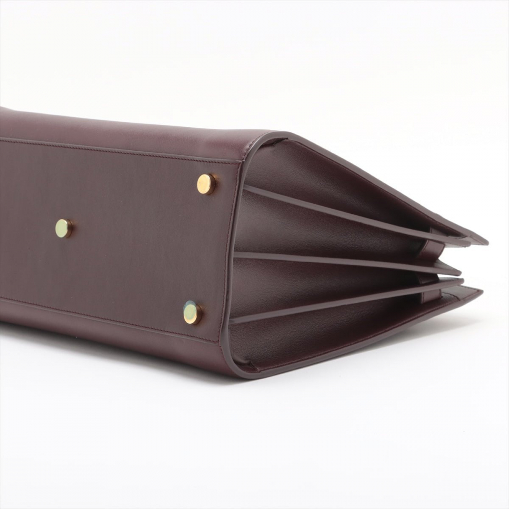 Saint Laurent Sac De Jour Small Leather Tote Handbag Burgundy