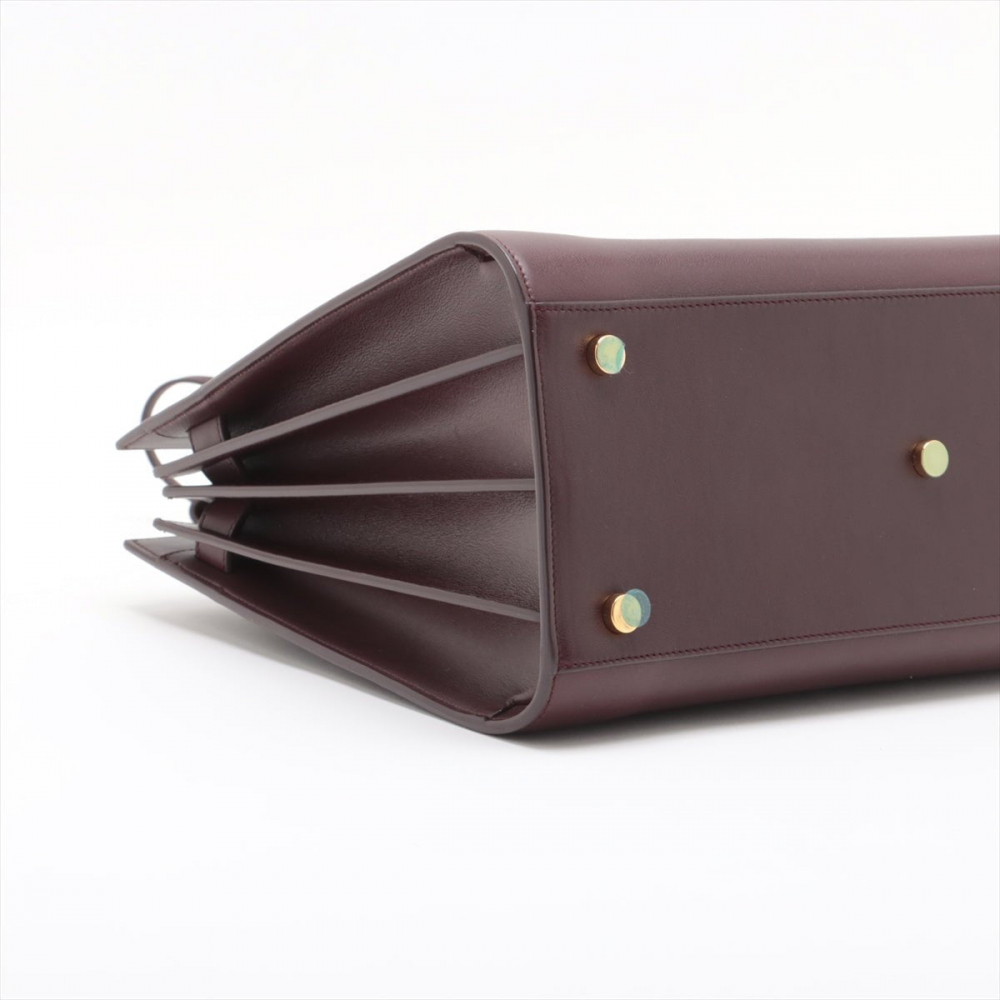 Saint Laurent Sac De Jour Small Leather Tote Handbag Burgundy