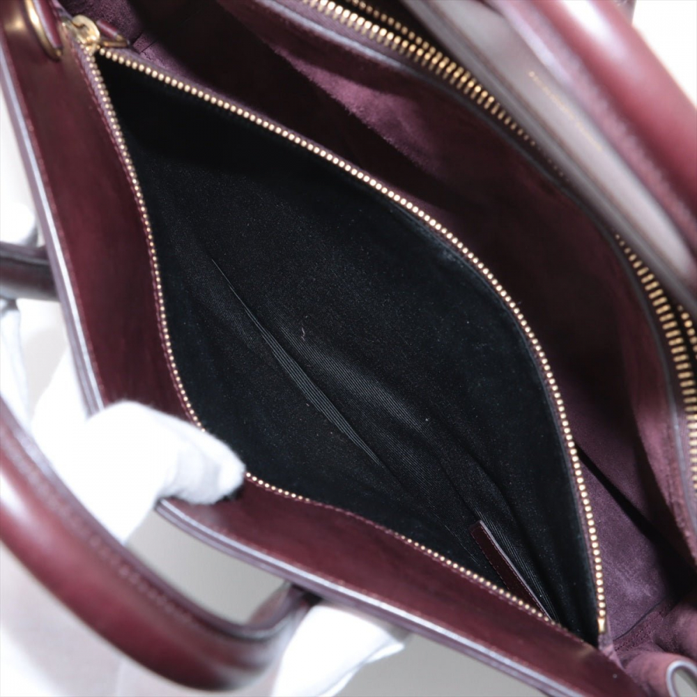 Saint Laurent Sac De Jour Small Leather Tote Handbag Burgundy