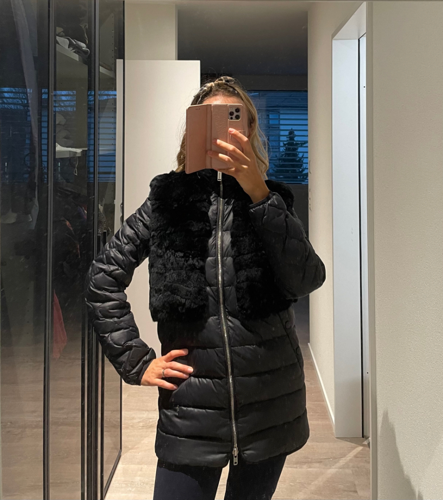 Iceberg Daunenjacke mit Kaninchenfell