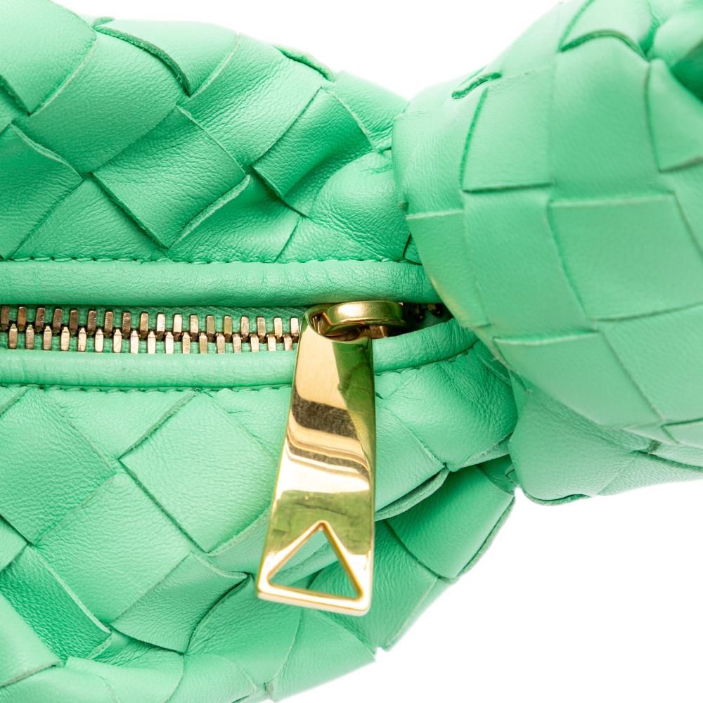 Bottega Veneta B Bottega Veneta Green Mint Nappa Leather Leather Mini Nappa Intrecciato Jodie Italy