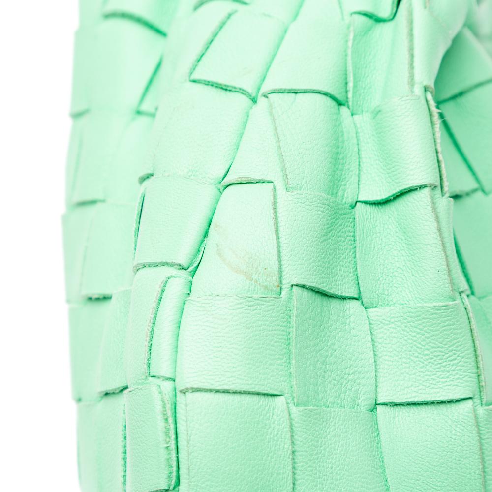 Bottega Veneta B Bottega Veneta Green Mint Nappa Leather Leather Mini Nappa Intrecciato Jodie Italy