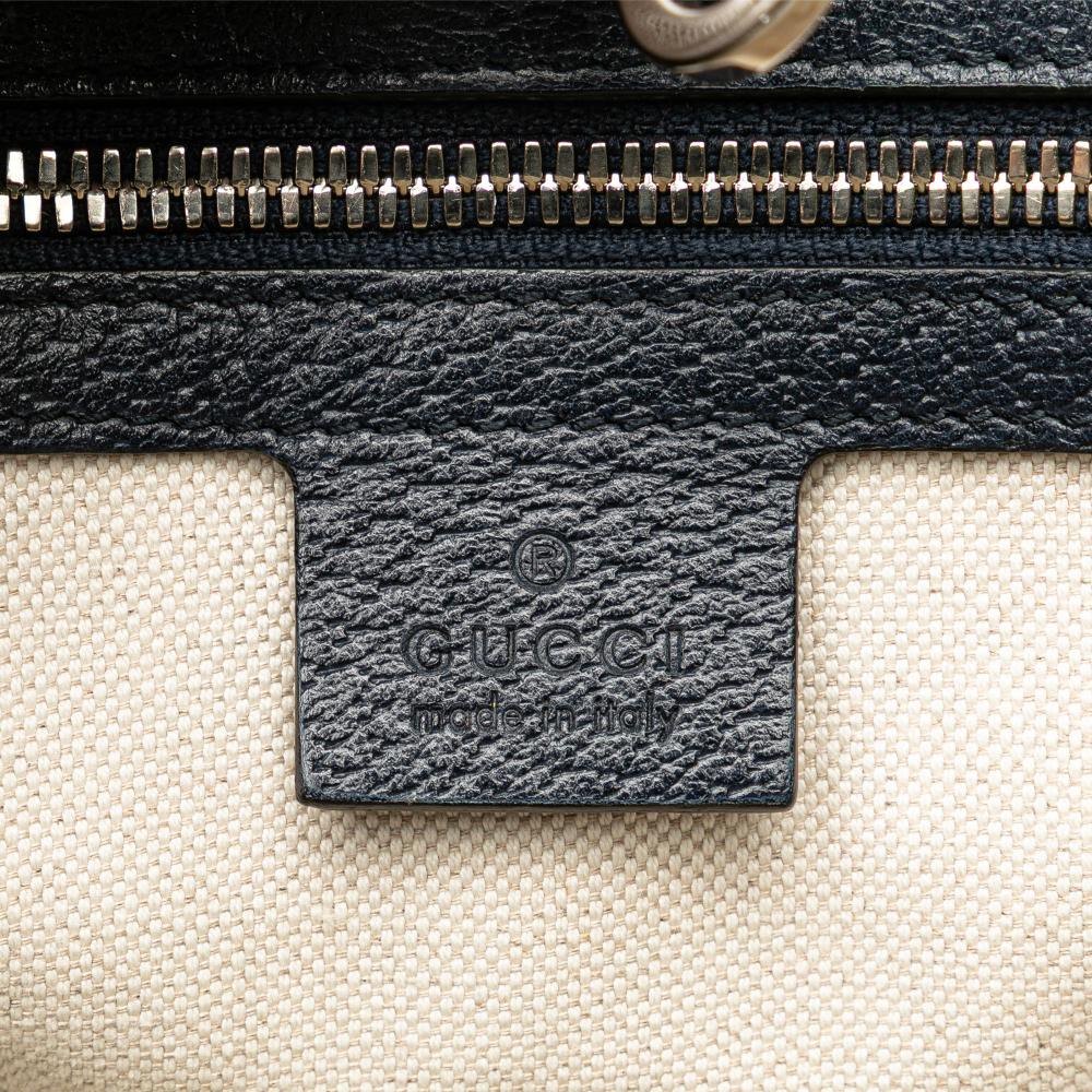 Gucci B Gucci Blue Canvas Fabric Small GG Interlocking G Tote Italy