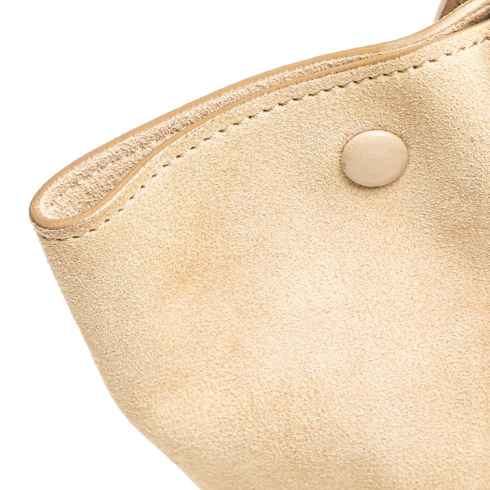 Celine B Celine Brown Beige with Black Calf Leather Medium Bicolor skin and Suede Trapeze Satchel Italy