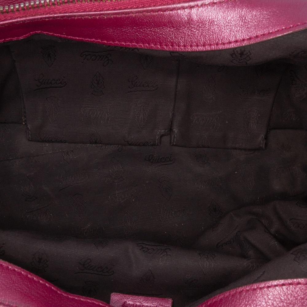 Gucci B Gucci Purple Magenta Calf Leather Medium Metallic Galaxy Chain Shoulder Bag Italy