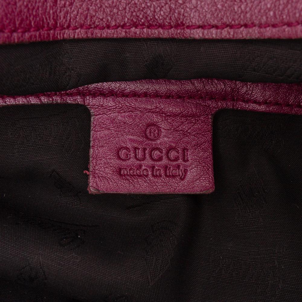 Gucci B Gucci Purple Magenta Calf Leather Medium Metallic Galaxy Chain Shoulder Bag Italy