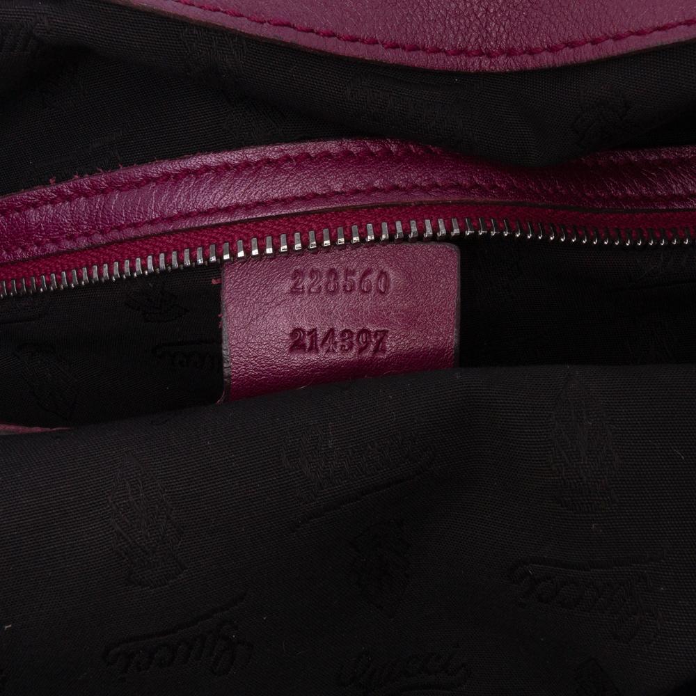 Gucci B Gucci Purple Magenta Calf Leather Medium Metallic Galaxy Chain Shoulder Bag Italy