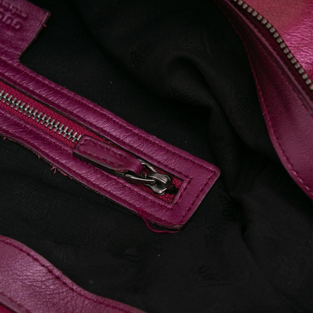 Gucci B Gucci Purple Magenta Calf Leather Medium Metallic Galaxy Chain Shoulder Bag Italy