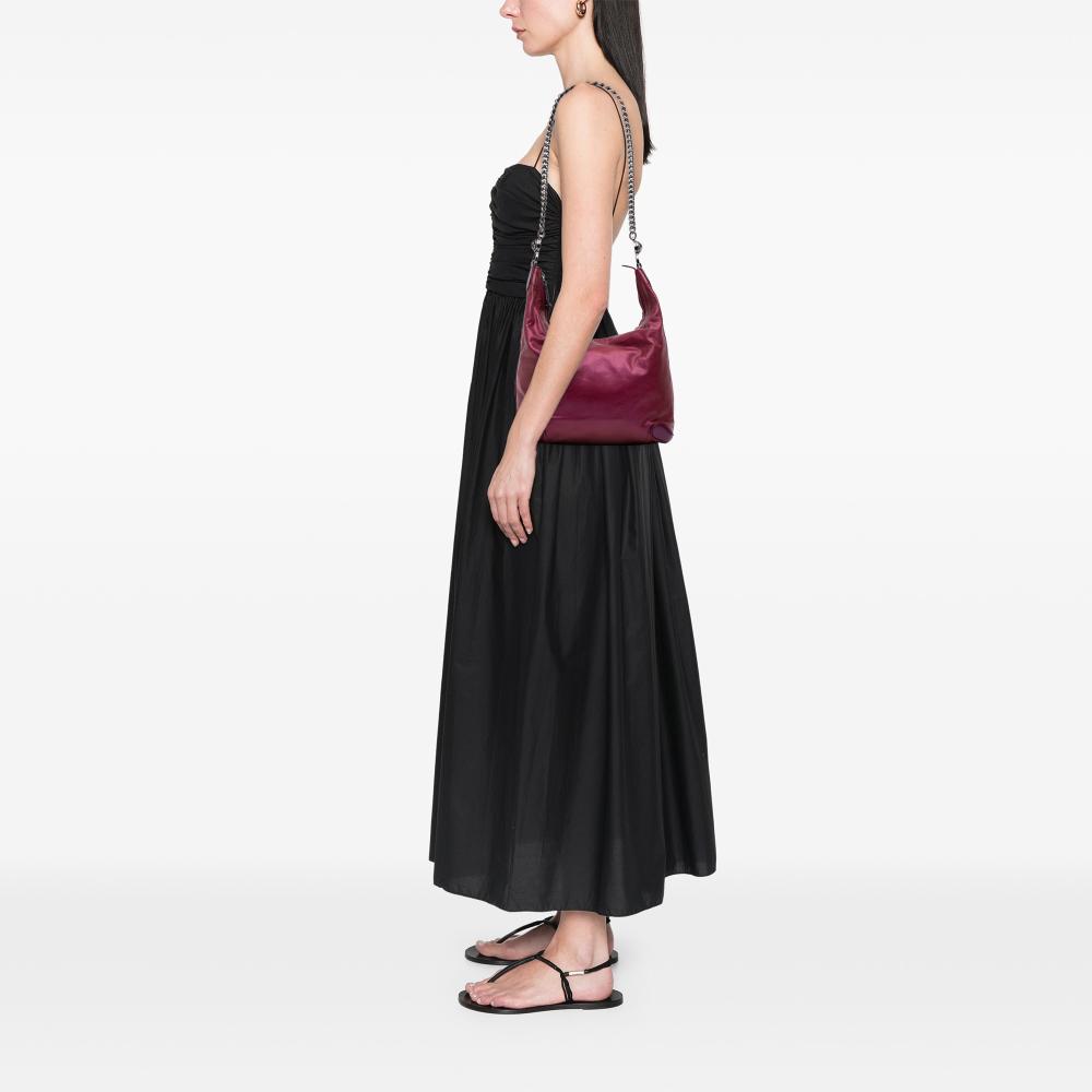 Gucci B Gucci Purple Magenta Calf Leather Medium Metallic Galaxy Chain Shoulder Bag Italy