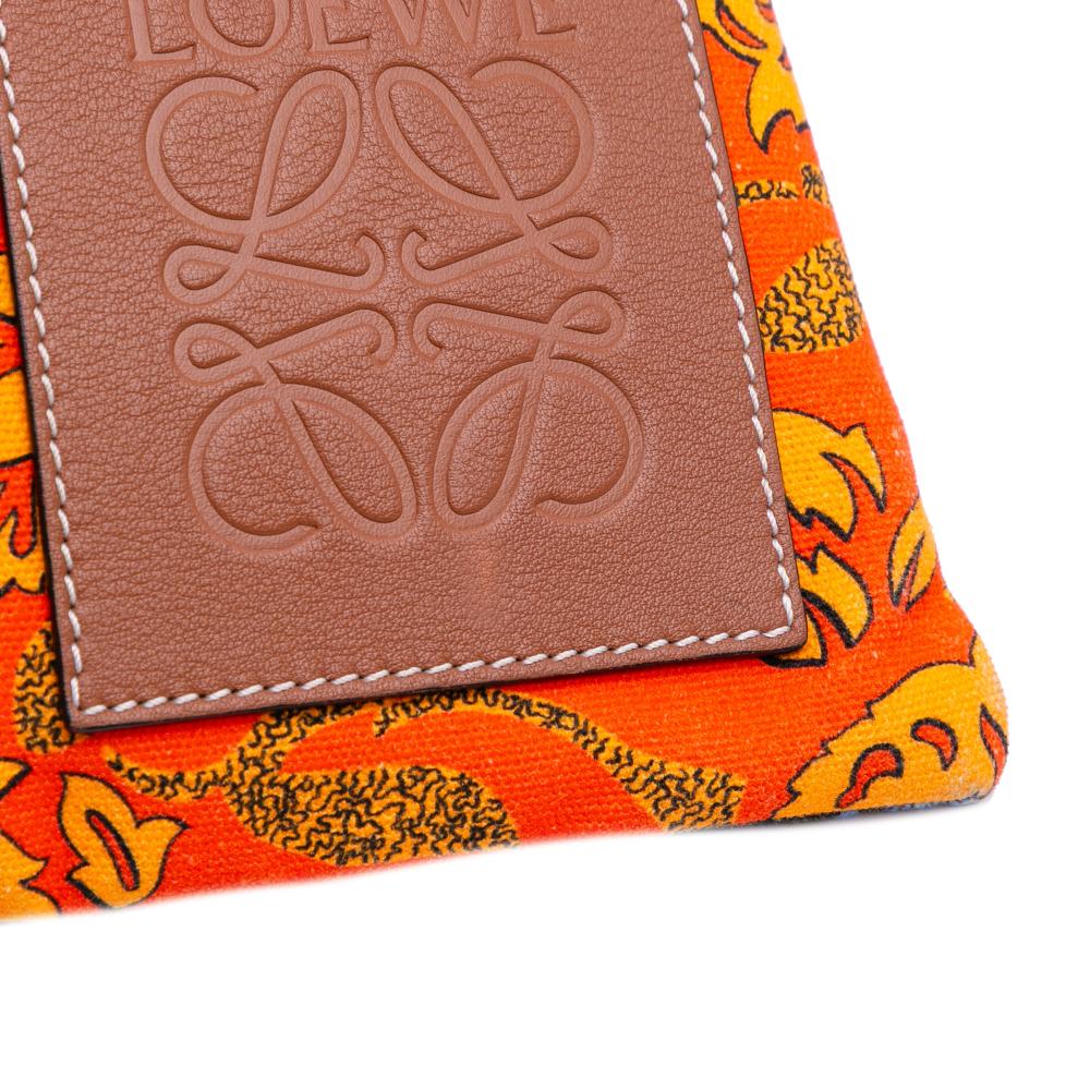 Loewe B LOEWE Orange Canvas Fabric Paulas Ibiza Angel Drawstring Crossbody Spain