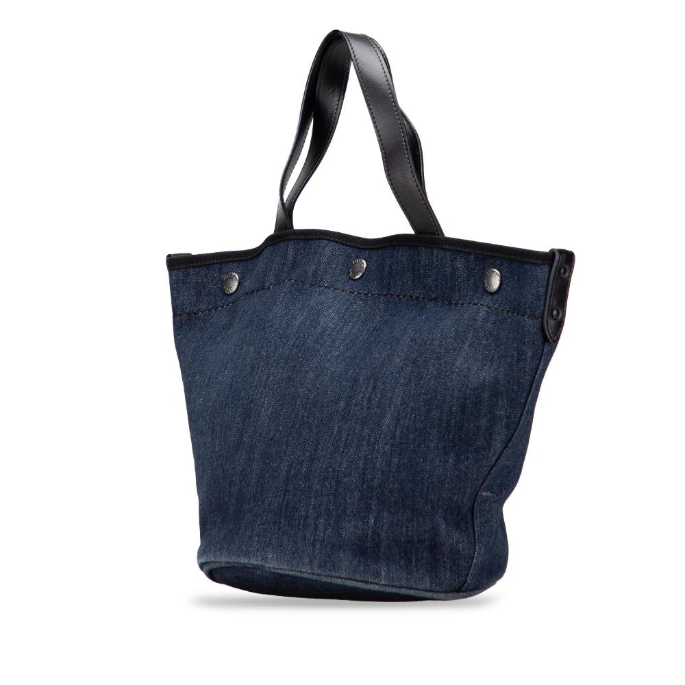 Prada B Prada Blue Denim Denim Fabric Logo Satchel Italy