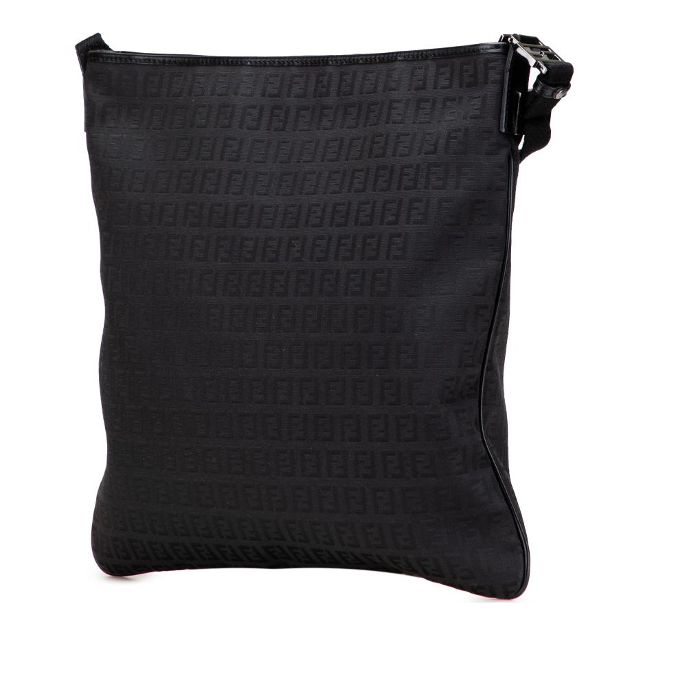 Fendi B Fendi Black Canvas Fabric Zucchino Crossbody Italy