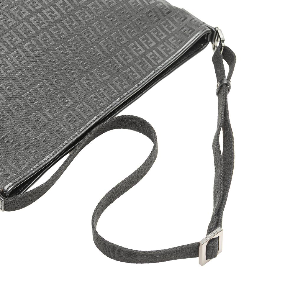 Fendi B Fendi Black Canvas Fabric Zucchino Crossbody Italy