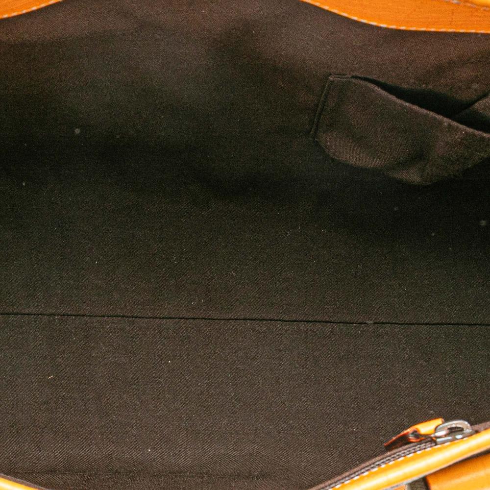 Gucci B Gucci Brown Beige with Orange Coated Canvas Fabric GG Supreme Joy Tote Italy