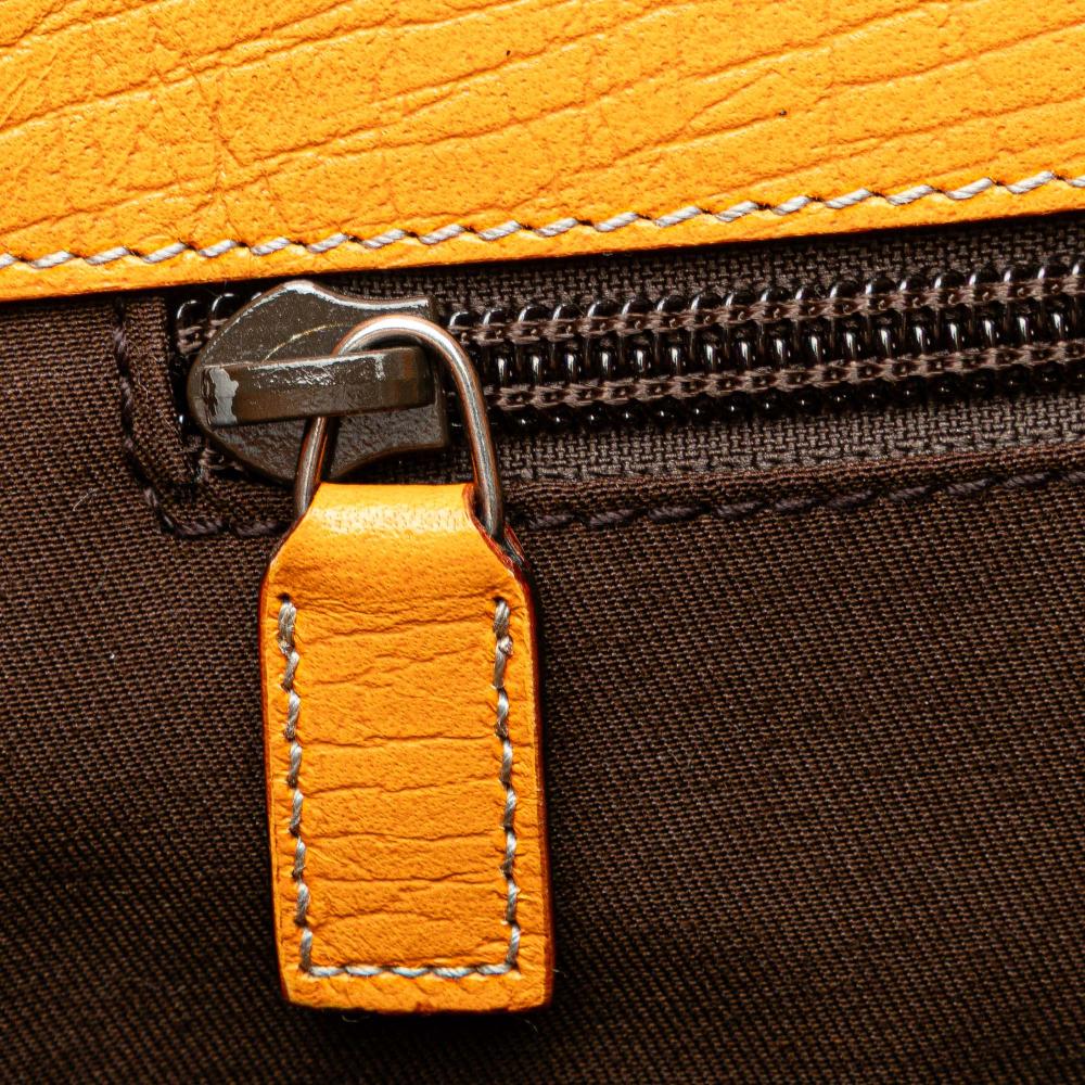 Gucci B Gucci Brown Beige with Orange Coated Canvas Fabric GG Supreme Joy Tote Italy