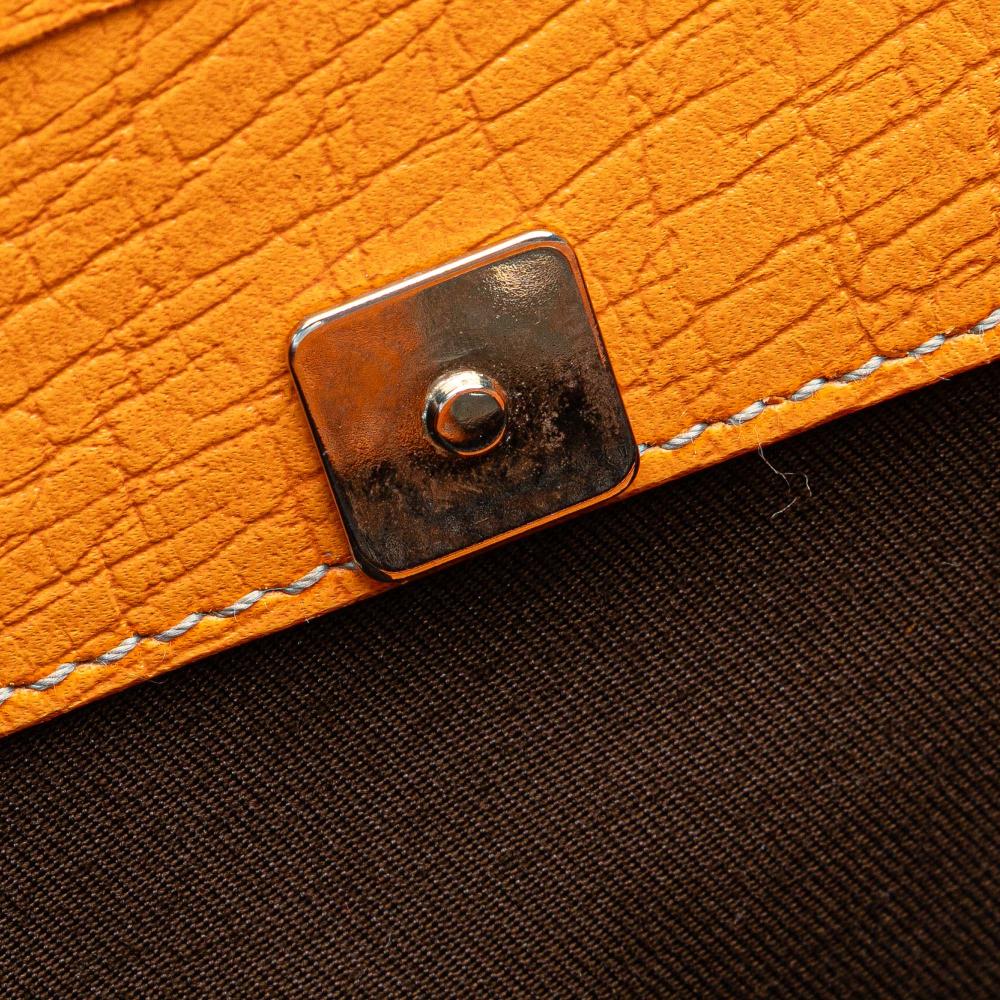 Gucci B Gucci Brown Beige with Orange Coated Canvas Fabric GG Supreme Joy Tote Italy